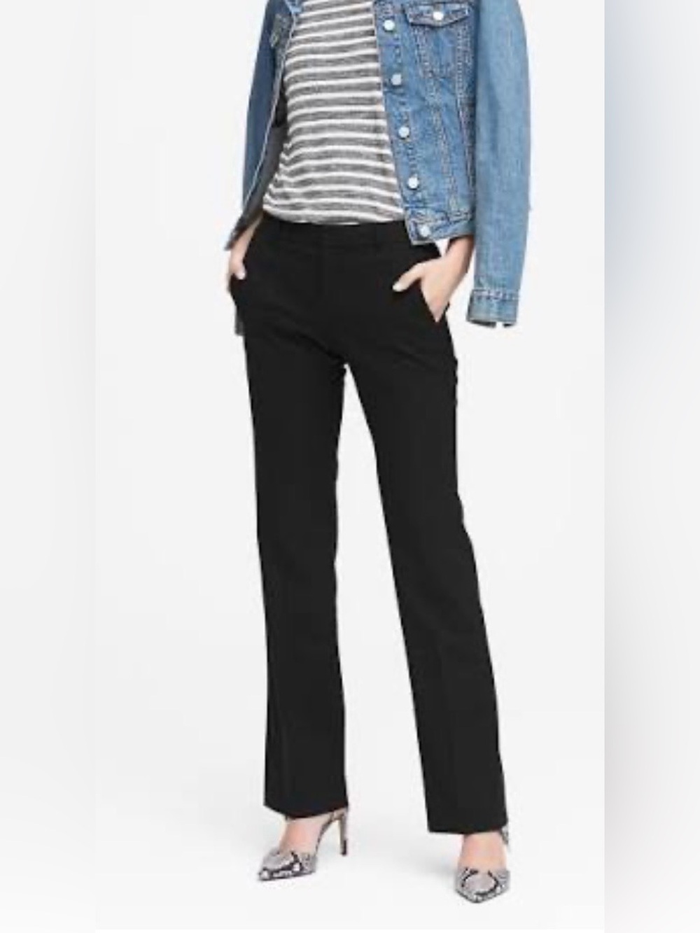Banana Republic Black "Logan" Straight-Leg Dress Pants